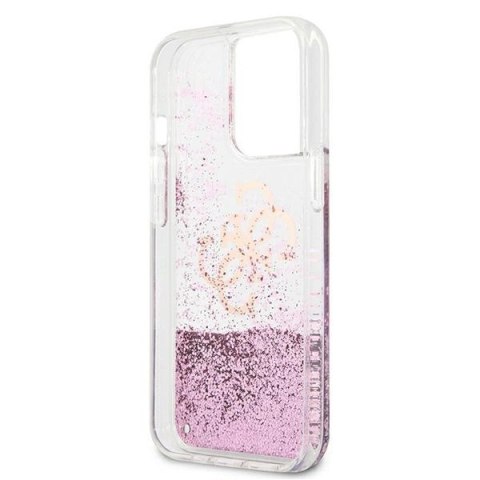 Guess GUHCP13LLGPEPI iPhone 13 Pro / 13 6,1" różowy/pink hardcase Peony Liquid Glitter