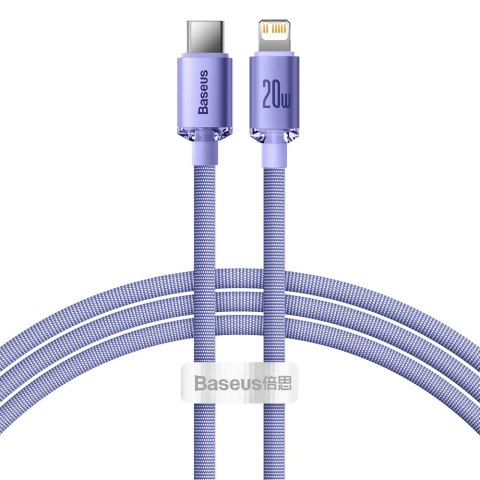 Kabel Baseus CAJY000205 Lightning - USB-C PD 20W 480Mb/s 1,2m - fioletowy