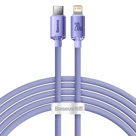 Kabel Baseus CAJY000305 Lightning - USB-C PD 20W 480Mb/s 2m - fioletowy