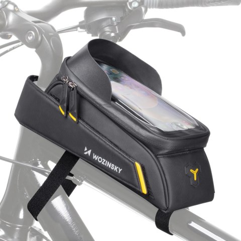 Wozinsky torba rowerowa na ramę z etui na telefon 1l czarny (WBB25BK) Wozinsky torba rowerowa na ramę z etui na telefon 1l czarny (WBB25BK)