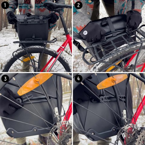 Wozinsky wodoodporna torba rowerowa sakwa na bagażnik 25l żółty (WBB24YE)