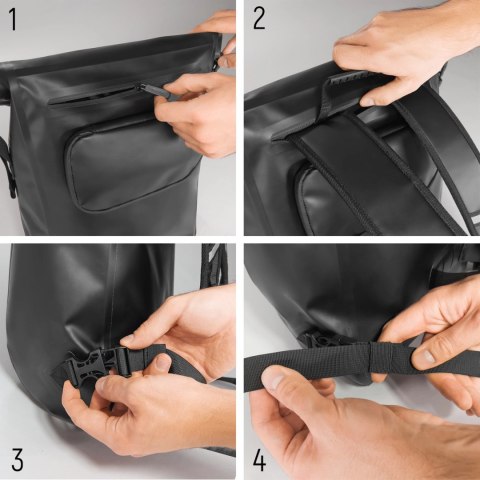 Wozinsky wodoodporny plecak na bagażnik rowerowy torba rowerowa 2w1 23l czerwony (WBB31RE)