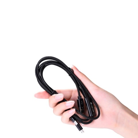 Devia kabel 3w1 Gracious EC048 USB - Lightning + USB-C + MicroUSB 1,2 m 3A czarny