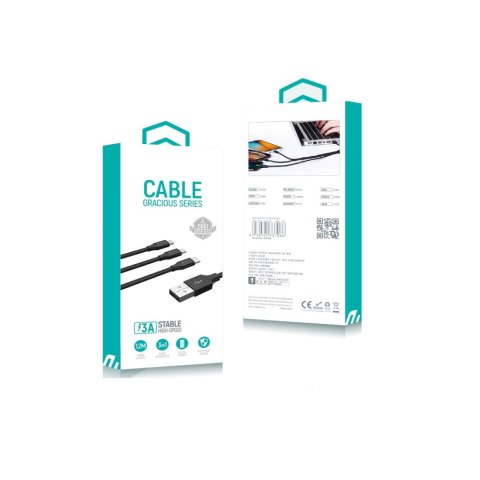 Devia kabel 3w1 Gracious EC048 USB - Lightning + USB-C + MicroUSB 1,2 m 3A czarny