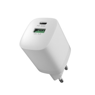 Devia ładowarka sieciowa Smart PD GaN 30W 1x USB-C 1x USB biała
