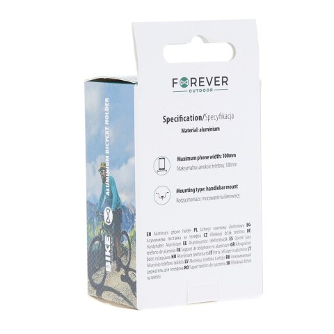 Forever Outdoor Regulowany uchwyt rowerowy aluminiowy BH-300 czarny Forever Outdoor Regulowany uchwyt rowerowy aluminiowy BH-300 czarny