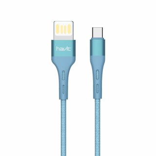 HAVIT kabel H6113 USB - USB-C 1,2m 2,1A niebieski