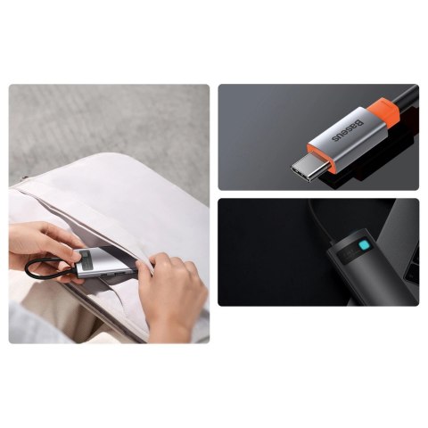 Baseus Metal Gleam Series multifunkcjonalny HUB USB 7w1 Typ C HDMI czytnik kart TF PD szary (WKWG020113) Baseus Metal Gleam Series multifunkcjonalny HUB USB 7w1 Typ C HDMI czytnik kart TF PD szary (WKWG020113)