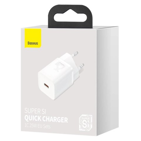 Baseus Super Si 1C szybka ładowarka USB Typ C 25W Power Delivery Quick Charge biały (CCSP020102)