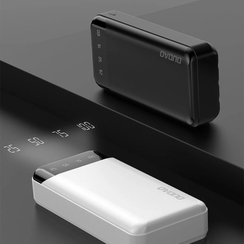 Dudao pojemny powerbank z 3 wbudowanymi kablami 20000mAh USB Typ C + micro USB + Lightning biały (Dudao K6Pro+) Dudao pojemny powerbank z 3 wbudowanymi kablami 20000mAh USB Typ C + micro USB + Lightning biały (Dudao K6Pro+)