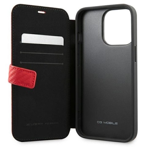Etui Ferrari On Track Carbon Stripe na iPhone 13 Pro / iPhone 13 - czerwone Etui Ferrari On Track Carbon Stripe na iPhone 13 Pro / iPhone 13 - czerwone