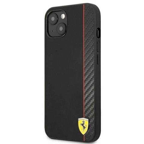 Etui Ferrari On Track Carbon Stripe na iPhone 13 mini - czarne Etui Ferrari On Track Carbon Stripe na iPhone 13 mini - czarne