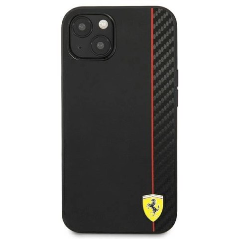 Etui Ferrari On Track Carbon Stripe na iPhone 13 mini - czarne Etui Ferrari On Track Carbon Stripe na iPhone 13 mini - czarne
