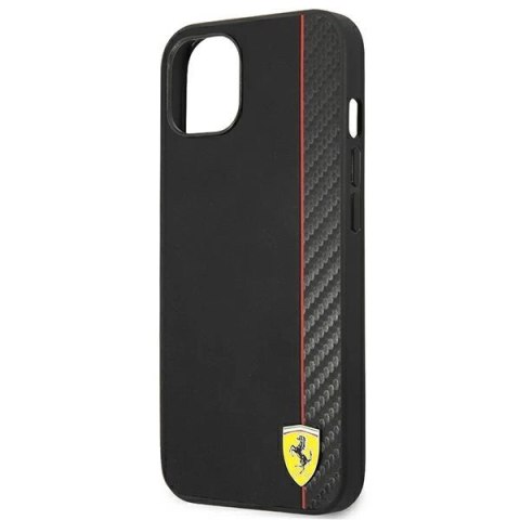 Etui Ferrari On Track Carbon Stripe na iPhone 13 mini - czarne Etui Ferrari On Track Carbon Stripe na iPhone 13 mini - czarne