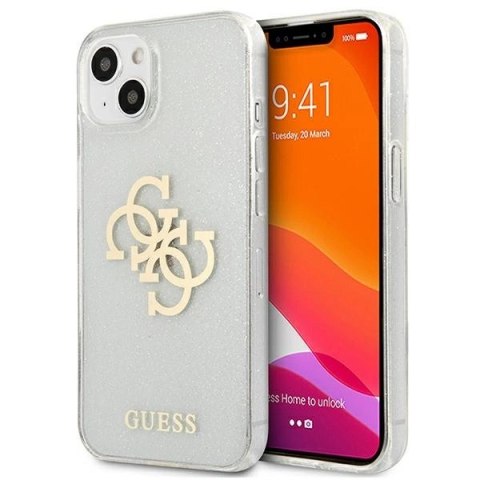 Etui Guess Glitter 4G Big Logo na iPhone 13 mini - przezroczyste