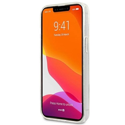 Etui Guess Glitter 4G Big Logo na iPhone 13 mini - przezroczyste