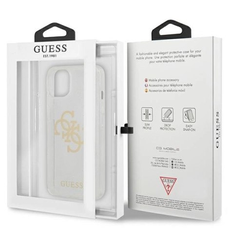 Etui Guess Glitter 4G Big Logo na iPhone 13 mini - przezroczyste