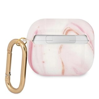 Etui Guess Marble Collection na AirPods 3 - różowe
