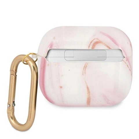 Etui Guess Marble Collection na AirPods 3 - różowe