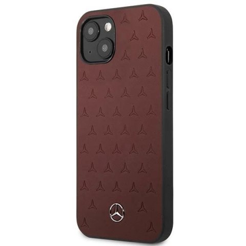 Etui Mercedes Leather Stars Pattern na iPhone 13 - czerwone Etui Mercedes Leather Stars Pattern na iPhone 13 - czerwone