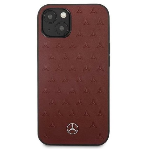 Etui Mercedes Leather Stars Pattern na iPhone 13 - czerwone Etui Mercedes Leather Stars Pattern na iPhone 13 - czerwone