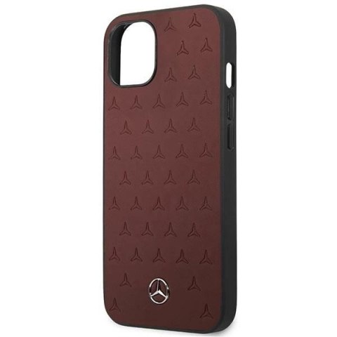 Etui Mercedes Leather Stars Pattern na iPhone 13 - czerwone Etui Mercedes Leather Stars Pattern na iPhone 13 - czerwone