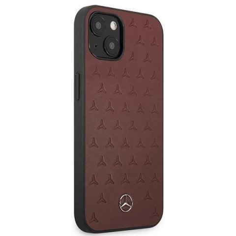Etui Mercedes Leather Stars Pattern na iPhone 13 mini - czerwone Etui Mercedes Leather Stars Pattern na iPhone 13 mini - czerwone