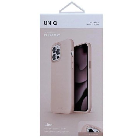 Etui UNIQ Lino na iPhone 13 Pro Max - różowe Etui UNIQ Lino na iPhone 13 Pro Max - różowe