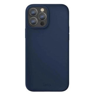 Etui Uniq Lino na iPhone 13 Pro Max - niebieskie