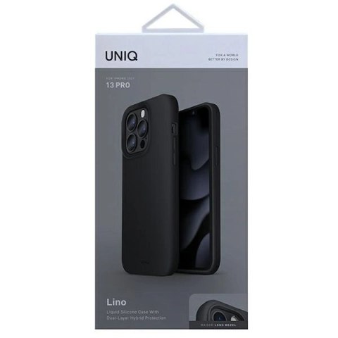 Etui Uniq Lino na iPhone 13 Pro / iPhone 13 - czarne