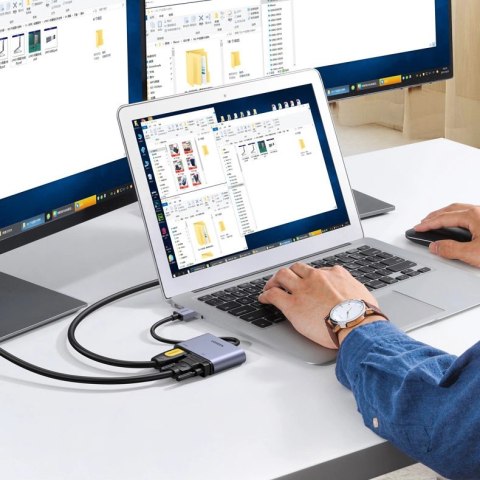 Przejściówka Ugreen CM449 USB - HDMI 1.3 (1920x1080 60Hz), VGA 1.2 (1920x1080 60Hz) - szara