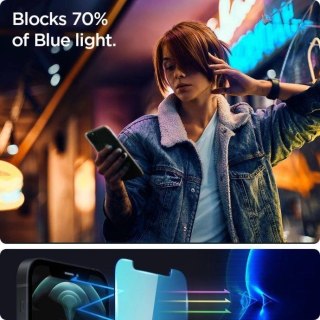 Szkło hartowane Spigen Glas.tR EZ Fit AntiBlue na iPhone 13 / 13 Pro / 14 / 16e - 2 szt.