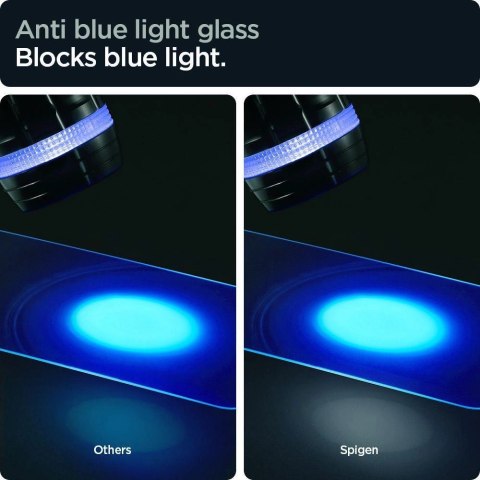 Szkło hartowane Spigen Glas.tR EZ Fit AntiBlue na iPhone 13 / 13 Pro / 14 / 16e - 2 szt. Szkło hartowane Spigen Glas.tR EZ Fit AntiBlue na iPhone 13 / 13 Pro / 14 / 16e - 2 szt.
