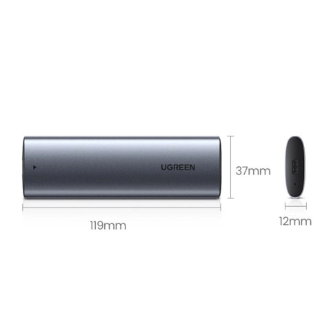 Ugreen kieszeń na dysk obudowa dysku twardego M.2 B-Key SATA 3.0 5Gbps szary + kabel USB Typ C (CM400) Ugreen kieszeń na dysk obudowa dysku twardego M.2 B-Key SATA 3.0 5Gbps szary + kabel USB Typ C (CM400)