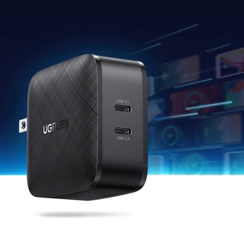 Ugreen ładowarka sieciowa 2x USB Typ C 66W Power Delivery 3.0 Quick Charge 4.0+ czarny (CD216) Ugreen ładowarka sieciowa 2x USB Typ C 66W Power Delivery 3.0 Quick Charge 4.0+ czarny (CD216)