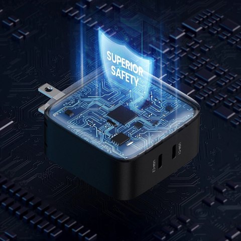 Ugreen ładowarka sieciowa 2x USB Typ C 66W Power Delivery 3.0 Quick Charge 4.0+ czarny (CD216) Ugreen ładowarka sieciowa 2x USB Typ C 66W Power Delivery 3.0 Quick Charge 4.0+ czarny (CD216)