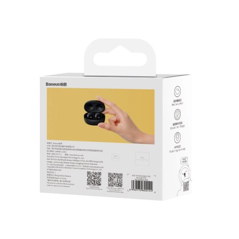 Baseus Bowie E2 bezprzewodowe słuchawki TWS Bluetooth 5.2 wodoodporne IP55 czarny (NGTW090001) Baseus Bowie E2 bezprzewodowe słuchawki TWS Bluetooth 5.2 wodoodporne IP55 czarny (NGTW090001)