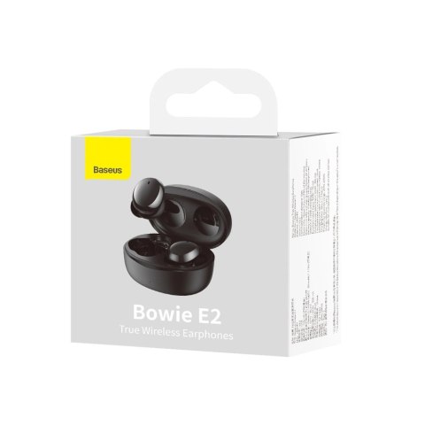 Baseus Bowie E2 bezprzewodowe słuchawki TWS Bluetooth 5.2 wodoodporne IP55 czarny (NGTW090001) Baseus Bowie E2 bezprzewodowe słuchawki TWS Bluetooth 5.2 wodoodporne IP55 czarny (NGTW090001)