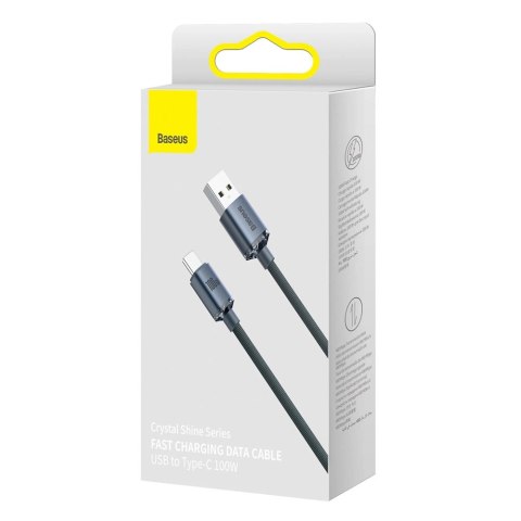 Baseus Crystal Shine Series kabel przewód USB do szybkiego ładowania i transferu danych USB Typ A - USB Typ C 100W 1,2m czarny ( Baseus Crystal Shine Series kabel przewód USB do szybkiego ładowania i transferu danych USB Typ A - USB Typ C 100W 1,2m czarny (