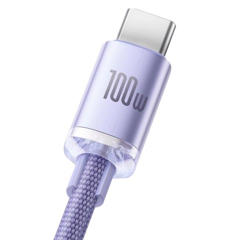 Baseus Crystal Shine Series kabel przewód USB do szybkiego ładowania i transferu danych USB Typ A - USB Typ C 100W 1,2m fioletow Baseus Crystal Shine Series kabel przewód USB do szybkiego ładowania i transferu danych USB Typ A - USB Typ C 100W 1,2m fioletow