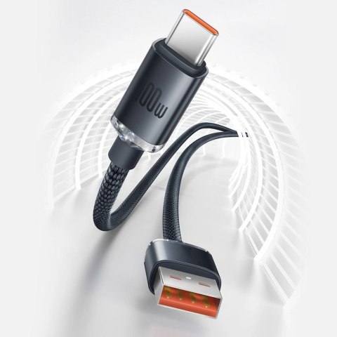 Baseus Crystal Shine Series kabel przewód USB do szybkiego ładowania i transferu danych USB Typ A - USB Typ C 100W 1,2m niebiesk Baseus Crystal Shine Series kabel przewód USB do szybkiego ładowania i transferu danych USB Typ A - USB Typ C 100W 1,2m niebiesk