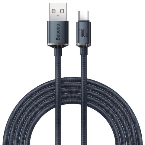 Baseus Crystal Shine Series kabel przewód USB do szybkiego ładowania i transferu danych USB Typ A - USB Typ C 100W 2m czarny (CA Baseus Crystal Shine Series kabel przewód USB do szybkiego ładowania i transferu danych USB Typ A - USB Typ C 100W 2m czarny (CA
