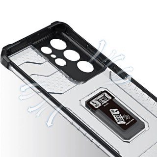 Crystal Ring Case pancerne hybrydowe etui pokrowiec + magnetyczny uchwyt Samsung Galaxy S22 Ultra czarny