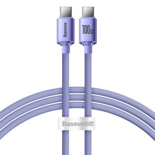 Kabel Baseus CAJY000701 USB-C - USB-C PD 100W 5A 480Mb/s 1,2m - fioletowy