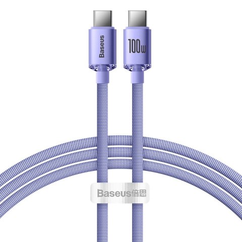 Kabel Baseus CAJY000701 USB-C - USB-C PD 100W 5A 480Mb/s 1,2m - fioletowy Kabel Baseus CAJY000701 USB-C - USB-C PD 100W 5A 480Mb/s 1,2m - fioletowy