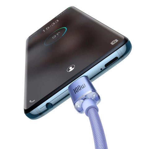 Kabel Baseus CAJY000701 USB-C - USB-C PD 100W 5A 480Mb/s 1,2m - fioletowy Kabel Baseus CAJY000701 USB-C - USB-C PD 100W 5A 480Mb/s 1,2m - fioletowy