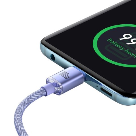 Kabel Baseus CAJY000701 USB-C - USB-C PD 100W 5A 480Mb/s 1,2m - fioletowy Kabel Baseus CAJY000701 USB-C - USB-C PD 100W 5A 480Mb/s 1,2m - fioletowy