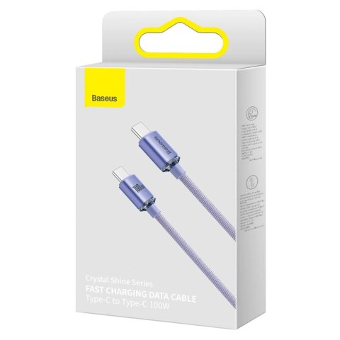 Kabel Baseus CAJY000701 USB-C - USB-C PD 100W 5A 480Mb/s 1,2m - fioletowy Kabel Baseus CAJY000701 USB-C - USB-C PD 100W 5A 480Mb/s 1,2m - fioletowy