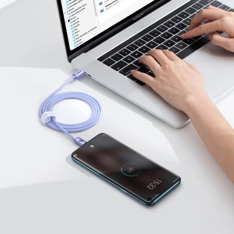 Kabel Baseus CAJY000701 USB-C - USB-C PD 100W 5A 480Mb/s 1,2m - fioletowy Kabel Baseus CAJY000701 USB-C - USB-C PD 100W 5A 480Mb/s 1,2m - fioletowy