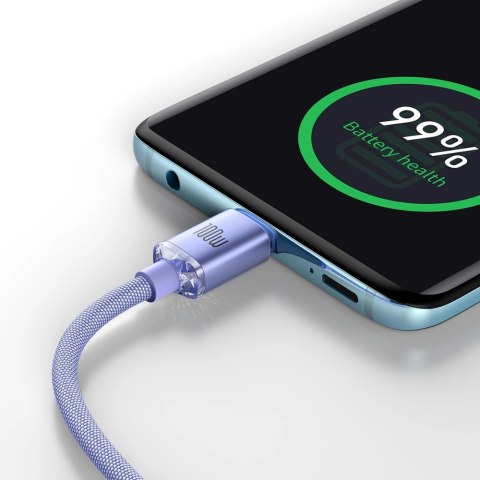 Kabel Baseus CAJY000701 USB-C - USB-C PD 100W 5A 480Mb/s 1,2m - fioletowy Kabel Baseus CAJY000701 USB-C - USB-C PD 100W 5A 480Mb/s 1,2m - fioletowy